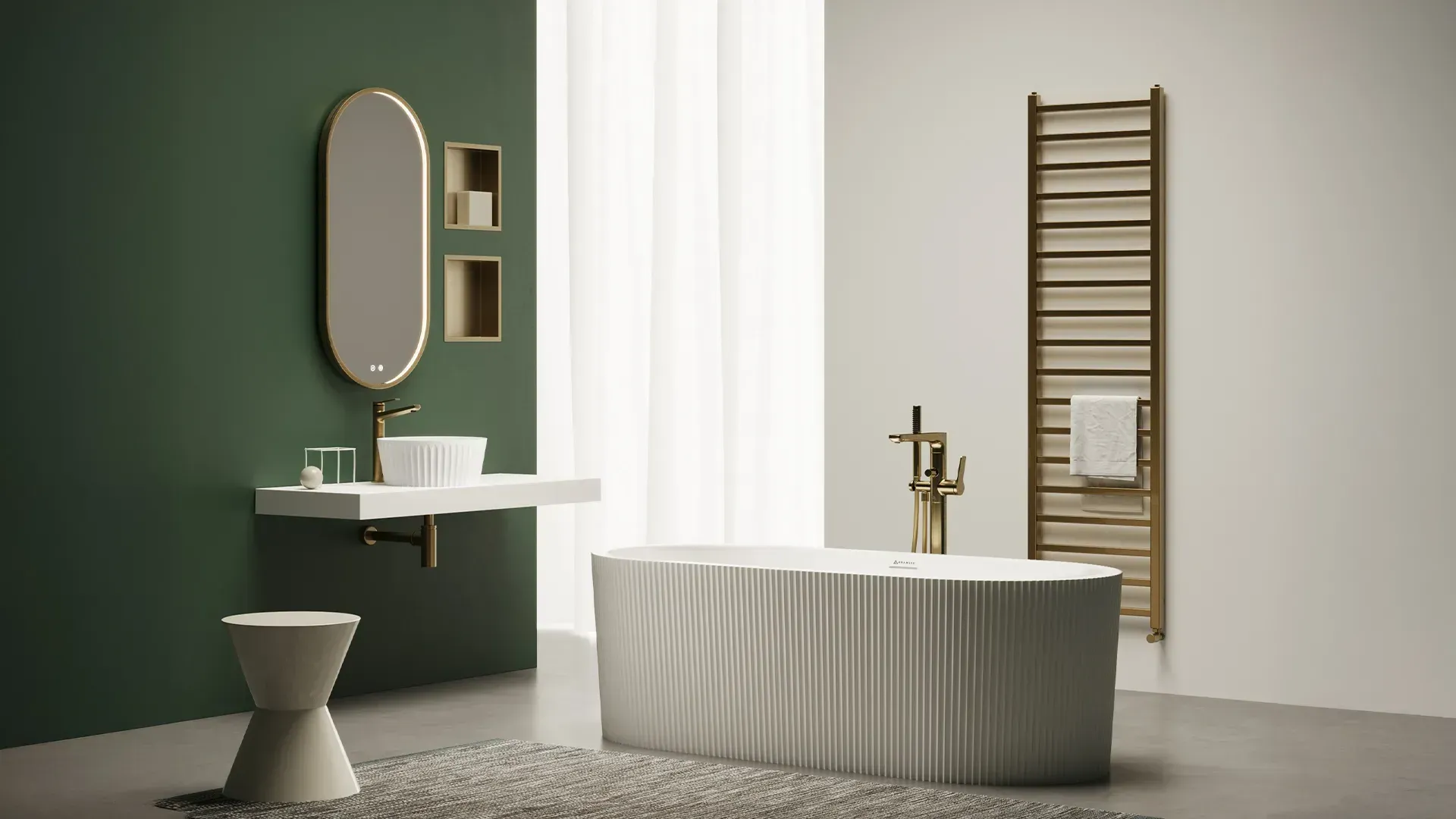 Luxury contemporary bathroom designed and installed by Wakefield Bathrooms
